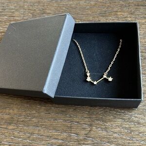 Farrah B. Aries Constellation Pendant crystal on goldtone chain necklace